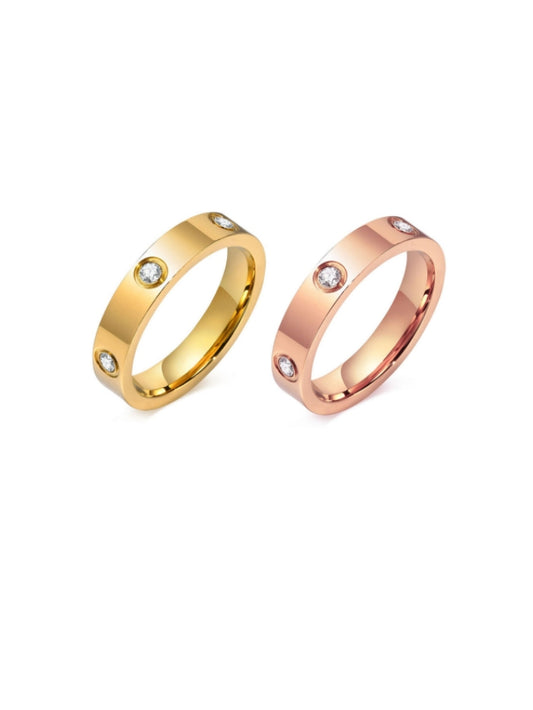 Women, 18K Gold Plated Stainless Steel Cubic Zirconia Friendship Band Wedding Party Trendy Jewelry Gift Non-Tarnish,Christmas Birthday Gifts for Her Girlfriend JZ-009