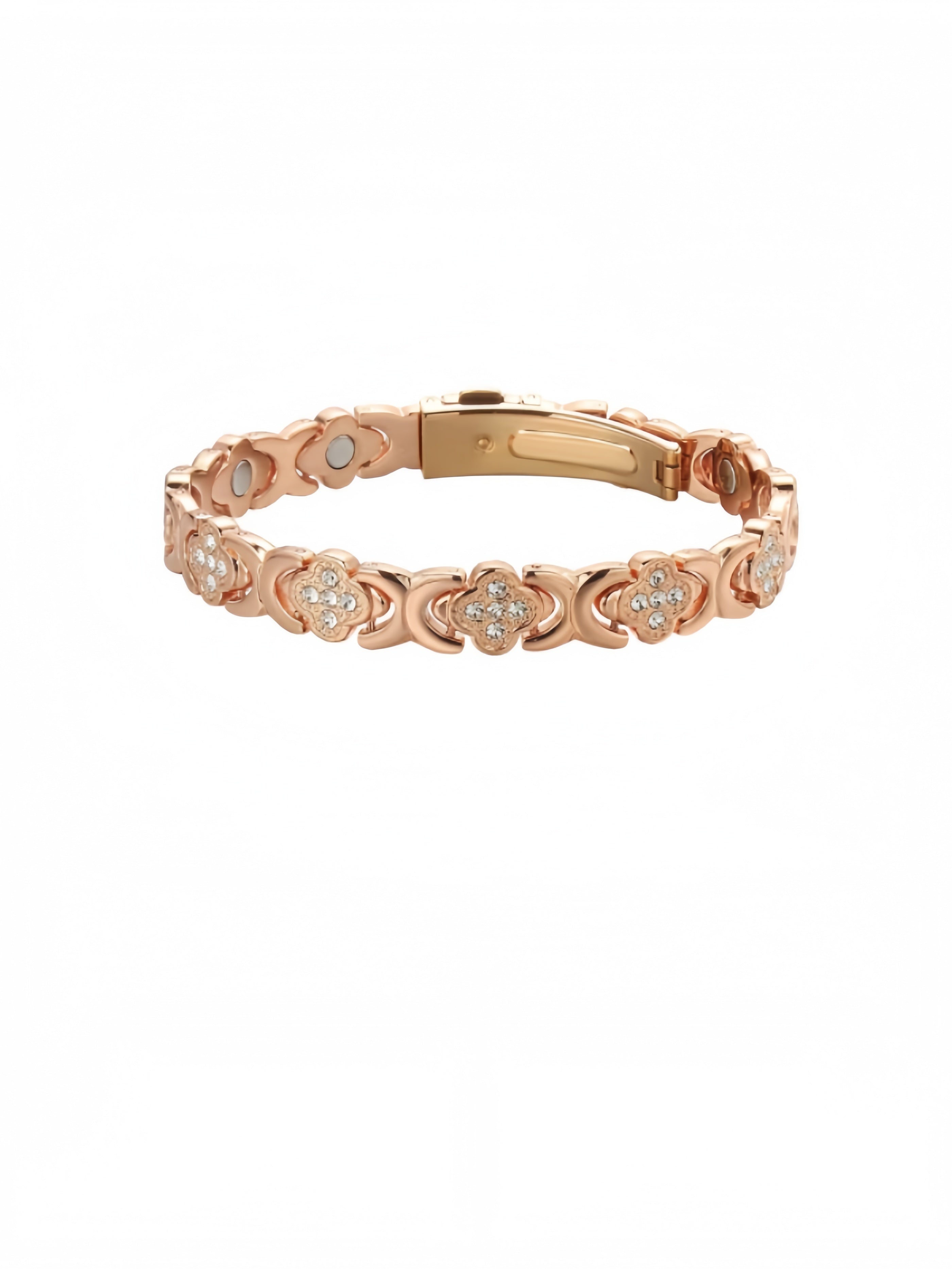 Rose Gold Flower Bracelet with Crystals – Elegant Women’s Luxury Jewelry Gift SL-059