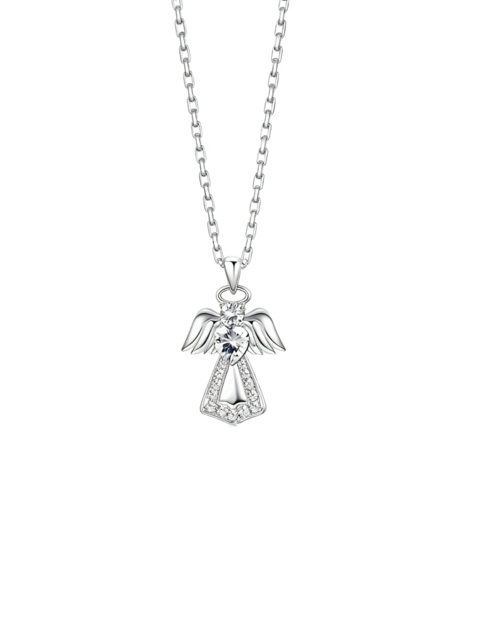 925 Sterling Silver Guardian Angel Pendant Necklace for Women You Are My Angel With Wings Pendant Necklace Birthday Thanksgiving Day Mother's Day Christmas Day Jewelry Gift XL-042