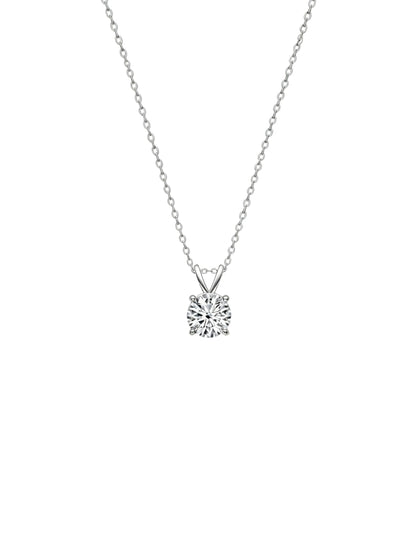 The Diamond Channel Certified LAB GROWN 0.25-2.00ct Diamond Necklace for Women, 14 Karat Solid Gold 4-Prong Diamond Necklace, Gold Necklace For Women (F-G Color, VS1-VS2 Clarity) XL-048