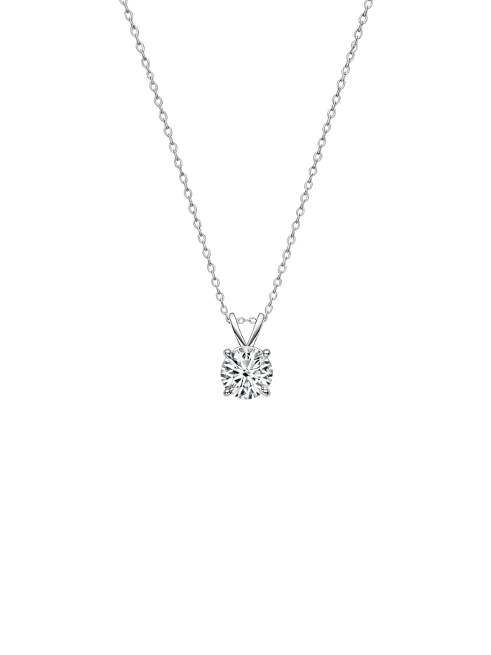 The Diamond Channel Certified LAB GROWN 0.25-2.00ct Diamond Necklace for Women, 14 Karat Solid Gold 4-Prong Diamond Necklace, Gold Necklace For Women (F-G Color, VS1-VS2 Clarity) XL-048