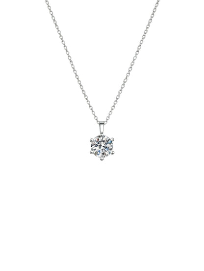 1 Carat Lab Grown Diamond Necklaces For Women Solid 14K White Gold 6 Prong Pendant Necklace IGI Certified Lab Grown Diamond Pendant Necklace For Women XL-047