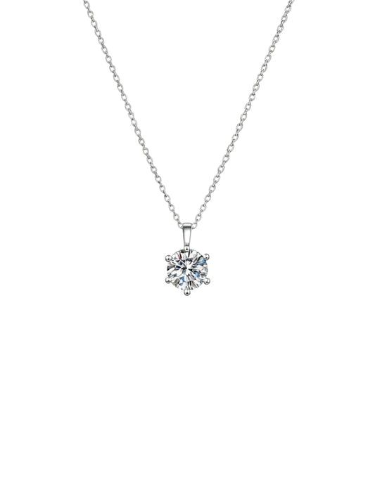 1 Carat Lab Grown Diamond Necklaces For Women Solid 14K White Gold 6 Prong Pendant Necklace IGI Certified Lab Grown Diamond Pendant Necklace For Women XL-047