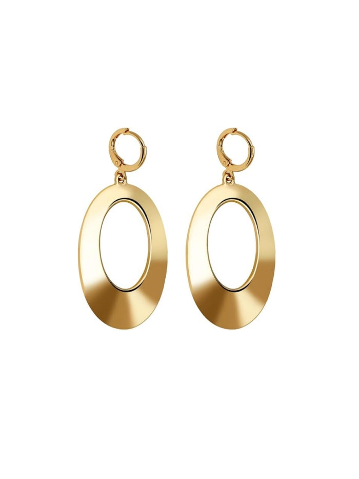 Dangle Hoop Earrings for Women,14k Gold/Silver Plated Geometric Hoops Earrings with High Polished Surface,Hypoallergenic Huggie Drop & Dangle earrings for Women EH-032