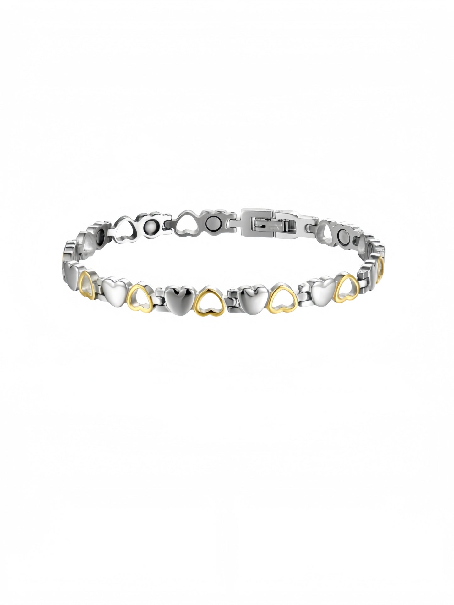 Magnetic Bracelet for Women, Titanium Steel Wristband Brazaletes for Pain Relief Solid Pure Copper Jewelry Gift with Adjustable Tool SL-009
