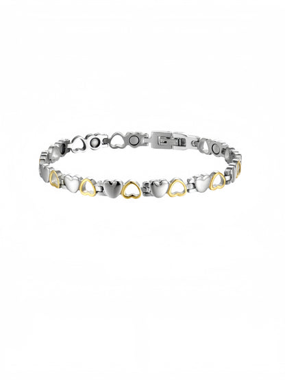 Magnetic Bracelet for Women, Titanium Steel Wristband Brazaletes for Pain Relief Solid Pure Copper Jewelry Gift with Adjustable Tool SL-009