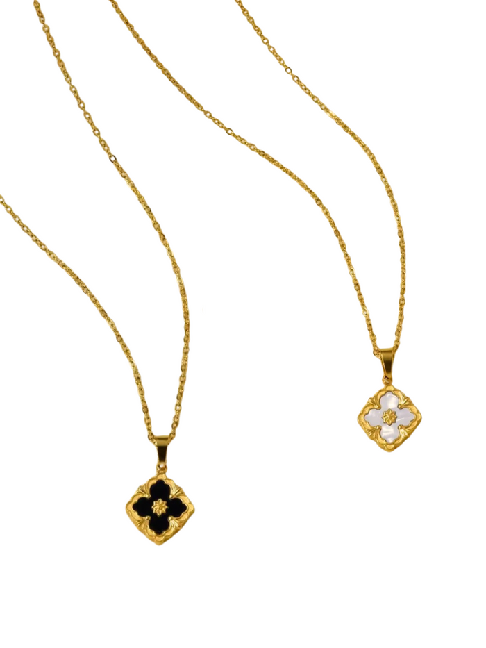 925 Sterling Silver chain 18K Gold Plated Clover Necklace for Women Four Leaf Clover Necklace Flower Lucky Pendant Dainty Jewelry Gifts