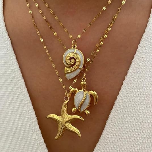 White Puka Shell Necklace for Men, Seashell Necklaces with Clam Chip Beads for Women, Beach Pooka VSCO Choker, Hawaiian Heishi Puca Surfer Chokers, Beachy Pooka Beaded Summer Necklace XL-015