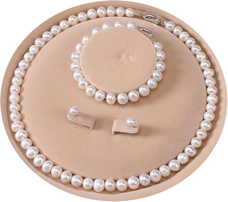 Freshwater Cultured Pearl Necklace Set Includes Stunning Bracelet and Stud Earrings Jewelry Set for Women XL-18