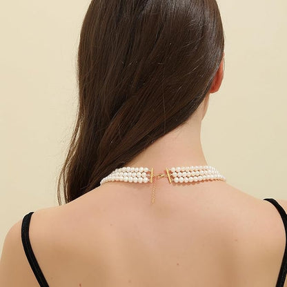 AAA+ Quality White Freshwater Pearls Necklace for Women | 6.5-7mm Round White Pearls with 925 Sterling Silver  XL-23