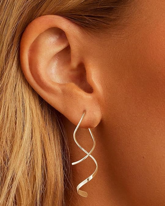 14K Gold/Silver Hoop/Dangle Earrings Dainty Hypoallergenic Jewelry, Trendy Lightweight Accessories for Women Valentines Mother's Day Birthday Thanksgiving Day Gifts EH-004