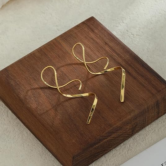 14K Gold/Silver Hoop/Dangle Earrings Dainty Hypoallergenic Jewelry, Trendy Lightweight Accessories for Women Valentines Mother's Day Birthday Thanksgiving Day Gifts EH-004