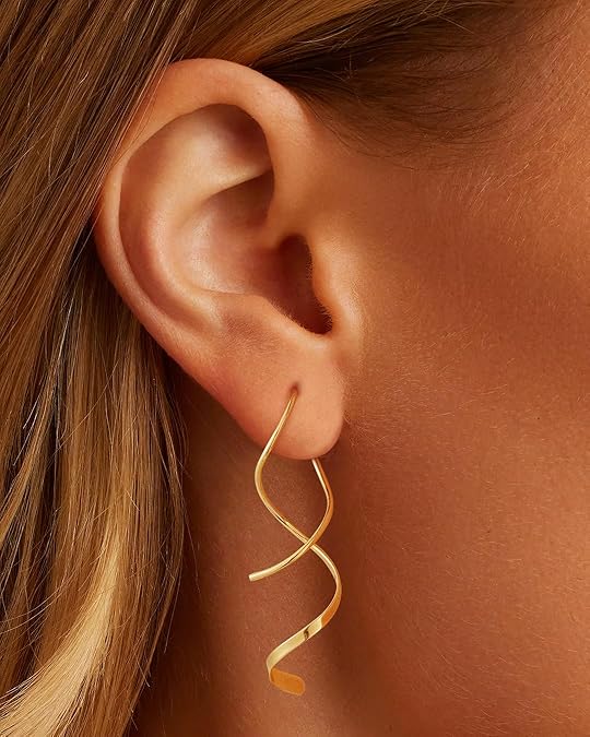 14K Gold/Silver Hoop/Dangle Earrings Dainty Hypoallergenic Jewelry, Trendy Lightweight Accessories for Women Valentines Mother's Day Birthday Thanksgiving Day Gifts EH-004