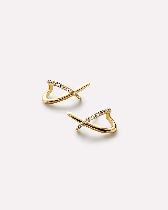 Gold Earrings for Women Trendy,14K Gold Stud Earrings Dainty Earrings Simple Minimalist Cubic Zirconia Diamond Gold Earrings Hypoallergenic Earring for Women Gifts EH-006