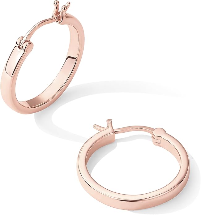 Gold Plated 925 Sterling Silver Post Lightweight Hoops | 20mm - 30mm Earring | Gold Hoop Earrings for Women EH-008