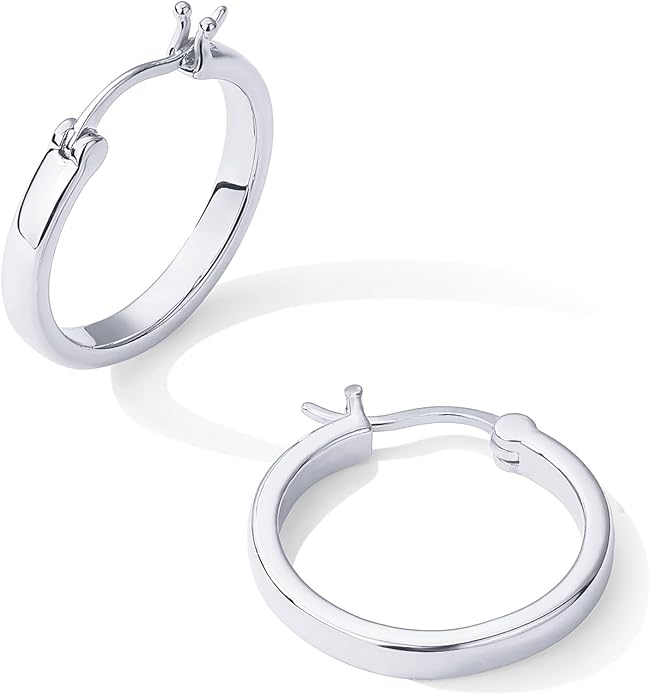 Gold Plated 925 Sterling Silver Post Lightweight Hoops | 20mm - 30mm Earring | Gold Hoop Earrings for Women EH-008
