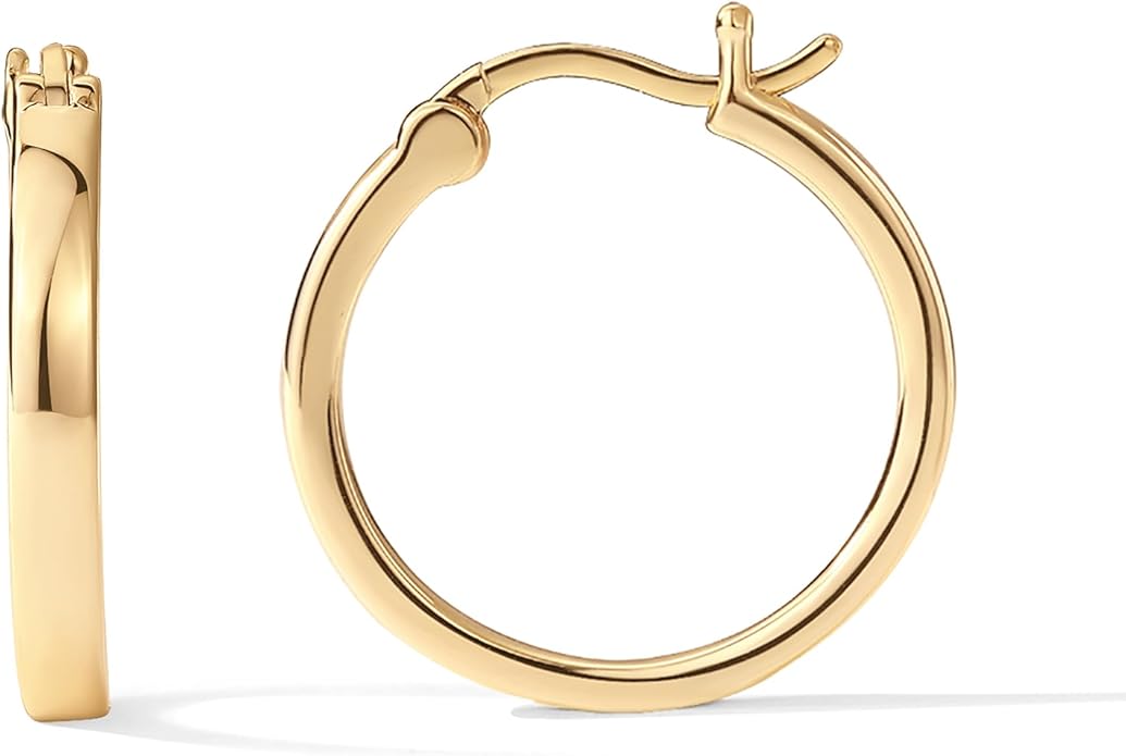 Gold Plated 925 Sterling Silver Post Lightweight Hoops | 20mm - 30mm Earring | Gold Hoop Earrings for Women EH-008