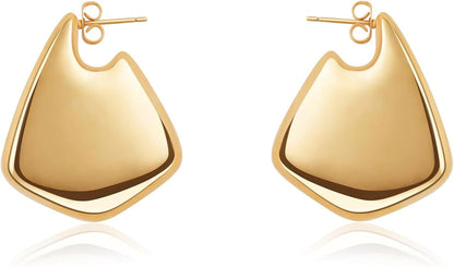 Trendy Gold Plated Knot Earrings for Women Chunky Statement Drop Dangle Earrings Lightweight Hypoallergenic Fashion Accessories Gold Jewelry Gifts for Womens EH-009