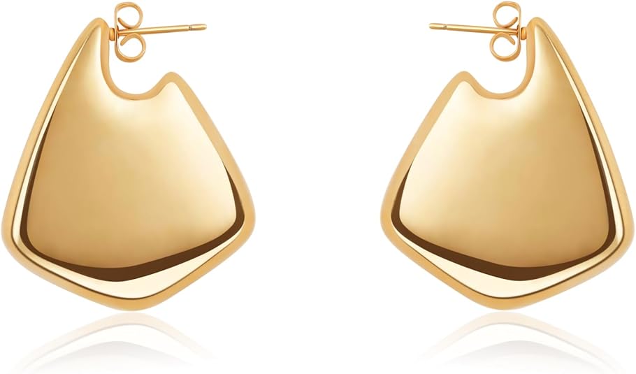 Trendy Gold Plated Knot Earrings for Women Chunky Statement Drop Dangle Earrings Lightweight Hypoallergenic Fashion Accessories Gold Jewelry Gifts for Womens EH-009