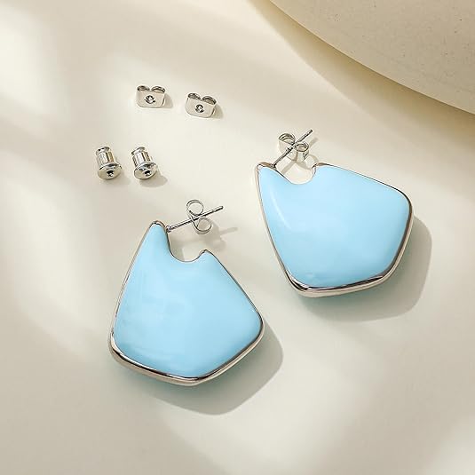 Trendy Gold Plated Knot Earrings for Women Chunky Statement Drop Dangle Earrings Lightweight Hypoallergenic Fashion Accessories Gold Jewelry Gifts for Womens EH-009