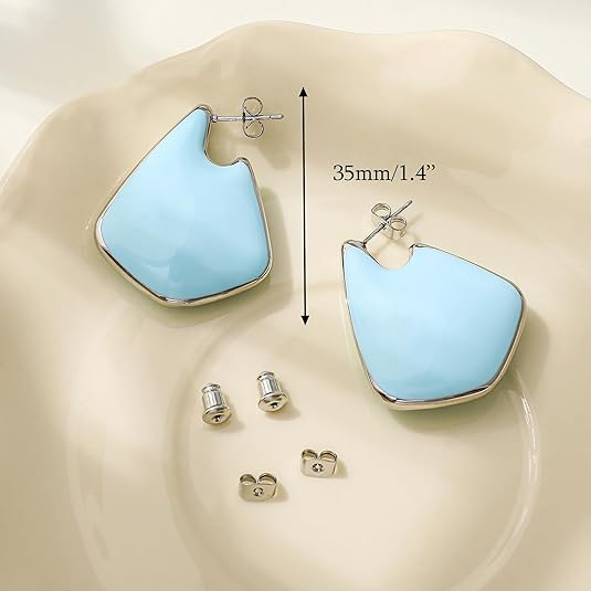 Trendy Gold Plated Knot Earrings for Women Chunky Statement Drop Dangle Earrings Lightweight Hypoallergenic Fashion Accessories Gold Jewelry Gifts for Womens EH-009