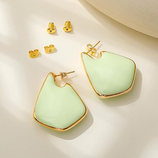 Trendy Gold Plated Knot Earrings for Women Chunky Statement Drop Dangle Earrings Lightweight Hypoallergenic Fashion Accessories Gold Jewelry Gifts for Womens EH-009