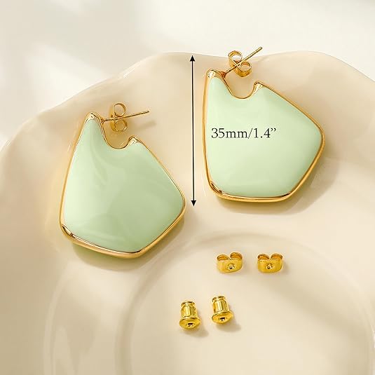 Trendy Gold Plated Knot Earrings for Women Chunky Statement Drop Dangle Earrings Lightweight Hypoallergenic Fashion Accessories Gold Jewelry Gifts for Womens EH-009