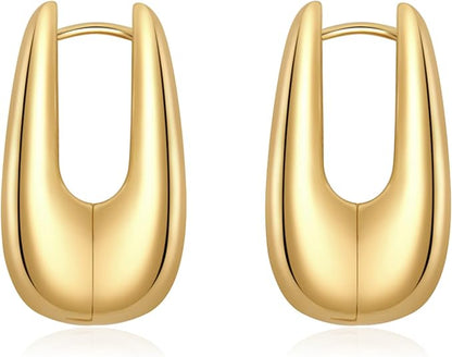 Trendy Gold Plated Knot Earrings for Women Chunky Statement Drop Dangle Earrings Lightweight Hypoallergenic Fashion Accessories Gold Jewelry Gifts for Womens EH-009