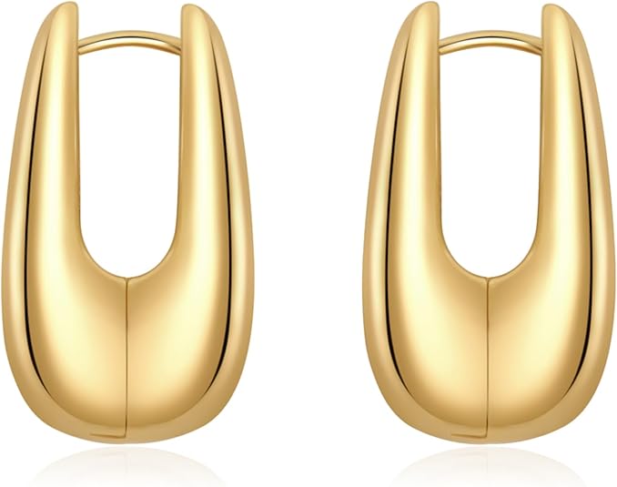 Trendy Gold Plated Knot Earrings for Women Chunky Statement Drop Dangle Earrings Lightweight Hypoallergenic Fashion Accessories Gold Jewelry Gifts for Womens EH-009