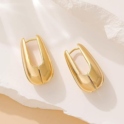 Trendy Gold Plated Knot Earrings for Women Chunky Statement Drop Dangle Earrings Lightweight Hypoallergenic Fashion Accessories Gold Jewelry Gifts for Womens EH-009