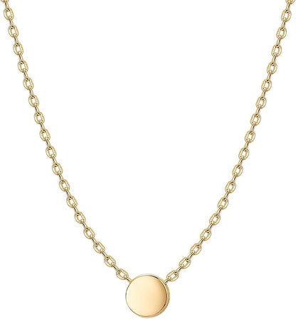 14K Gold Plated Dainty Cubic Zirconia Pendant Necklace for Women | Dot, Elephant, Butterfly, Pineapple, Lock, Knot, Palm Tree, Bow, Smiley Pendant | Layering Chain Necklaces XL-031