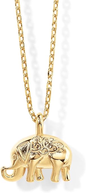 14K Gold Plated Dainty Cubic Zirconia Pendant Necklace for Women | Dot, Elephant, Butterfly, Pineapple, Lock, Knot, Palm Tree, Bow, Smiley Pendant | Layering Chain Necklaces XL-031