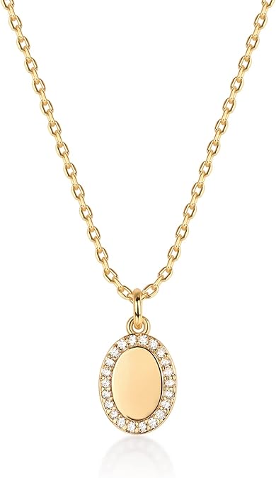 14K Gold Plated Dainty Cubic Zirconia Pendant Necklace for Women | Dot, Elephant, Butterfly, Pineapple, Lock, Knot, Palm Tree, Bow, Smiley Pendant | Layering Chain Necklaces XL-031