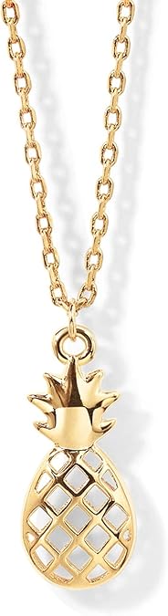 14K Gold Plated Dainty Cubic Zirconia Pendant Necklace for Women | Dot, Elephant, Butterfly, Pineapple, Lock, Knot, Palm Tree, Bow, Smiley Pendant | Layering Chain Necklaces XL-031