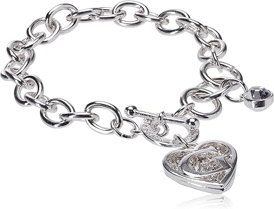 Toggle Chain Bracelet with Logo Heart Link Charm Bracelet SL-028