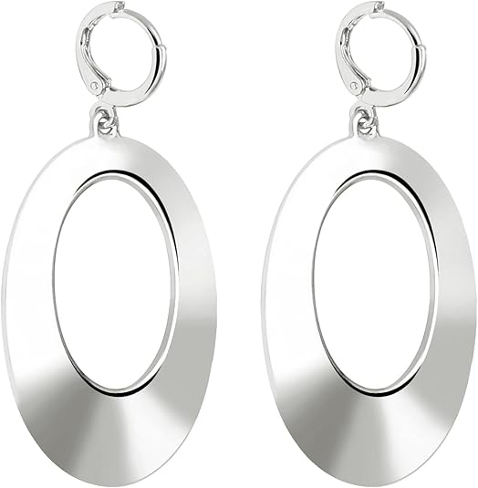 Dangle Hoop Earrings for Women,14k Gold/Silver Plated Geometric Hoops Earrings with High Polished Surface,Hypoallergenic Huggie Drop & Dangle earrings for Women EH-032