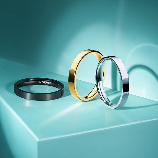 3mm 14K Gold Filled Rings for Women Girls Dainty Gold Stacking Stackable Band Thin Gold Thumb Pinky Finger Ring Non Tarnish Comfort Fit Size 5 to 10 JZ-019