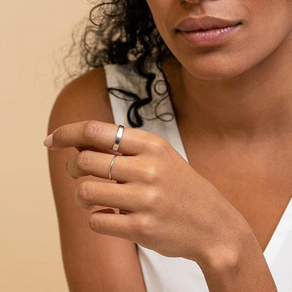 3mm 14K Gold Filled Rings for Women Girls Dainty Gold Stacking Stackable Band Thin Gold Thumb Pinky Finger Ring Non Tarnish Comfort Fit Size 5 to 10 JZ-019