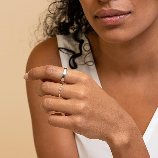 3mm 14K Gold Filled Rings for Women Girls Dainty Gold Stacking Stackable Band Thin Gold Thumb Pinky Finger Ring Non Tarnish Comfort Fit Size 5 to 10 JZ-019