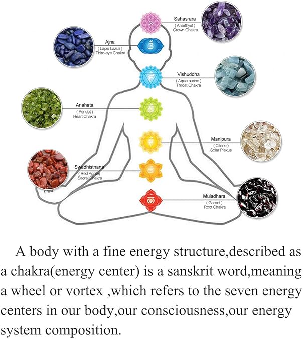 7 Chakra Gemstone Reki Healing Crystal Necklace Round Circle Shape Ammonite Fossil Resin Chip Stones Pendant Necklace for Women Men Life Tree Jewelry Christmas Gifts XL-031