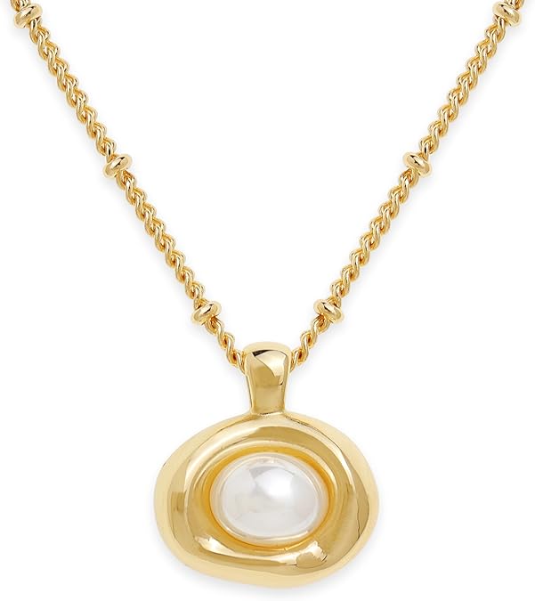 Gold Stone Pendant Necklaces for Women, Chunky Gemstone Dangle Necklace Wedding Prom Fashion Jewelry Gift XL-037