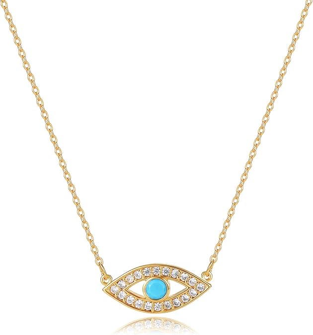 Cross Pendant Necklace for Women 14K Gold Plated Cubic Zirconia Evil Eye Butterfly Angel Wing Disc Coin Necklace Minimalist Religious Faith Jewelry Gift for XL-041