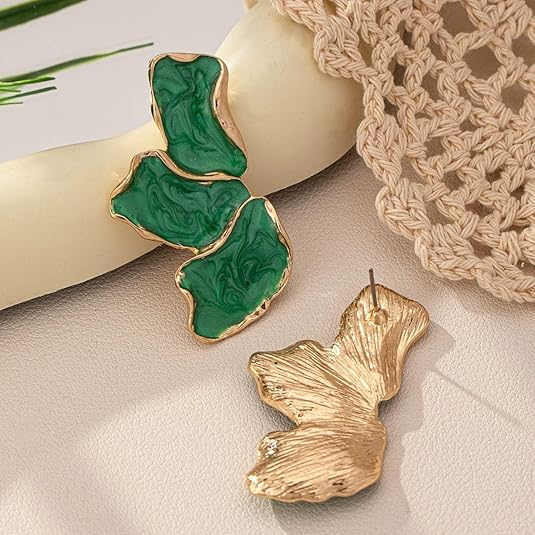 Irregular Petal Earring For Women Stainless Steel Unique Statement Dangle Earrings Trendy Jewelry Gift EH-045