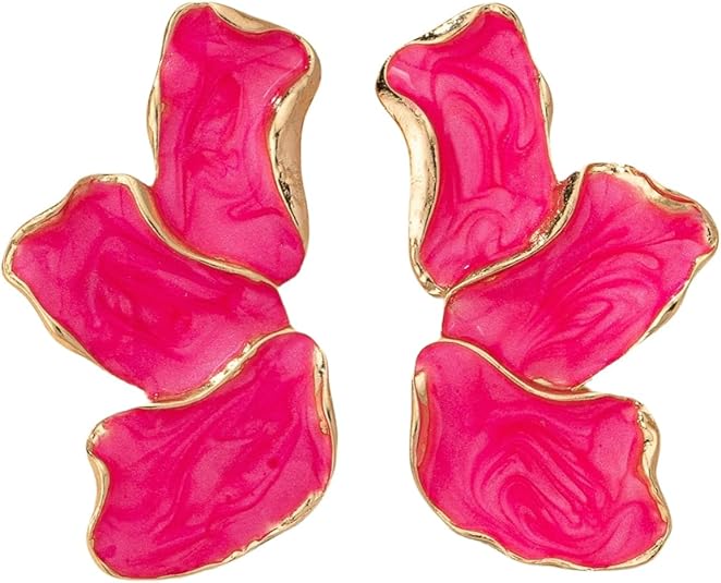 Irregular Petal Earring For Women Stainless Steel Unique Statement Dangle Earrings Trendy Jewelry Gift EH-045