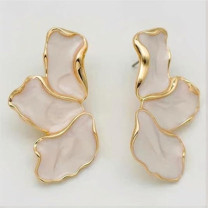 Irregular Petal Earring For Women Stainless Steel Unique Statement Dangle Earrings Trendy Jewelry Gift EH-045