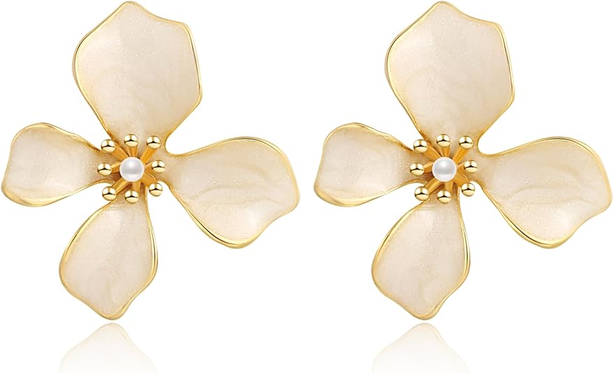 Irregular Petal Earring For Women Stainless Steel Unique Statement Flower Dangle Earrings Trendy Jewelry Gift EH-046