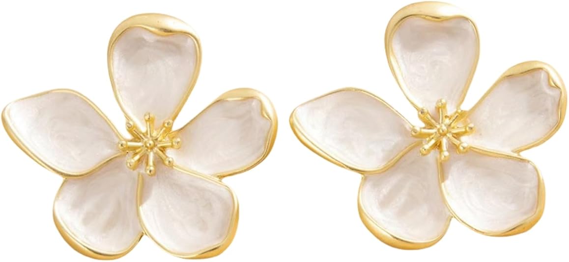 Irregular Petal Earring For Women Stainless Steel Unique Statement Flower Dangle Earrings Trendy Jewelry Gift EH-046