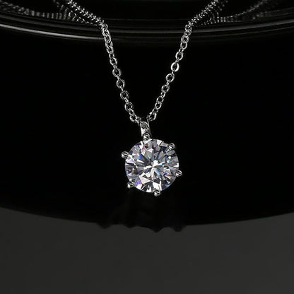 1 Carat Lab Grown Diamond Necklaces For Women Solid 14K White Gold 6 Prong Pendant Necklace IGI Certified Lab Grown Diamond Pendant Necklace For Women XL-047