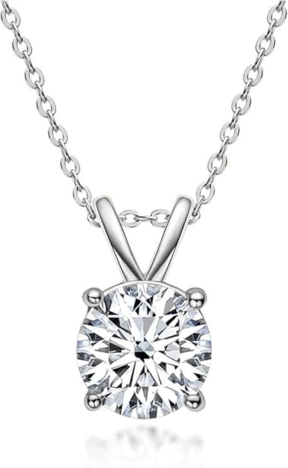 The Diamond Channel Certified LAB GROWN 0.25-2.00ct Diamond Necklace for Women, 14 Karat Solid Gold 4-Prong Diamond Necklace, Gold Necklace For Women (F-G Color, VS1-VS2 Clarity) XL-048