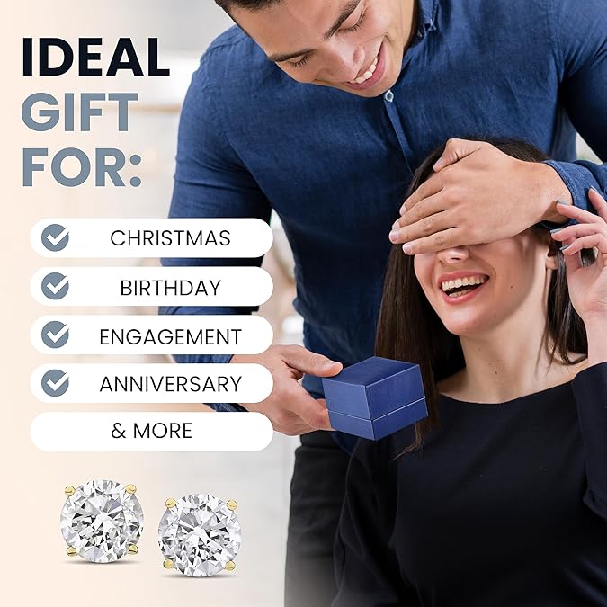 The Diamond Channel Certified LAB GROWN 0.25-2.00ct Diamond Necklace for Women, 14 Karat Solid Gold 4-Prong Diamond Necklace, Gold Necklace For Women (F-G Color, VS1-VS2 Clarity) XL-048